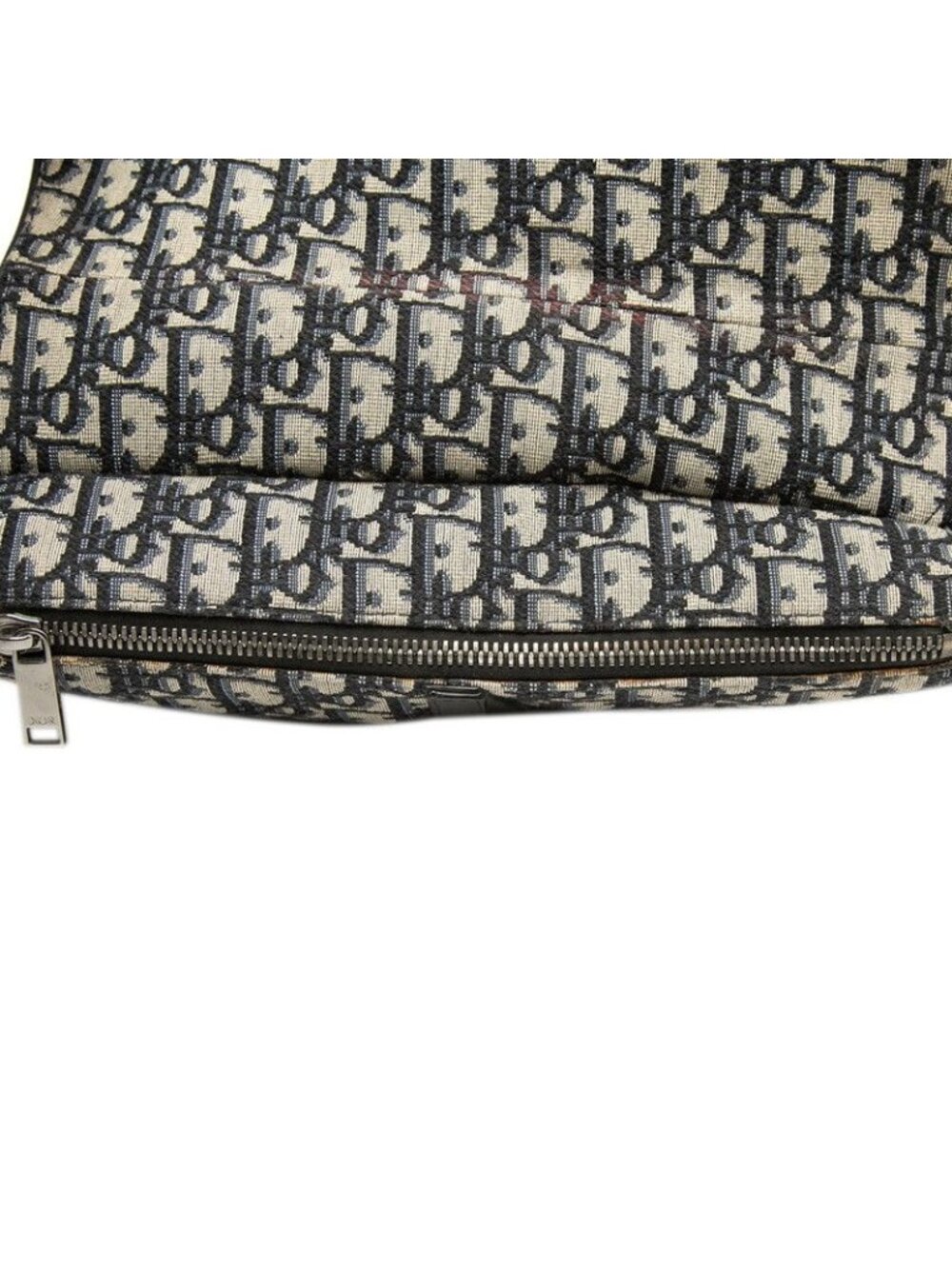 Dior Alex Foxton Oblique Saddle Bag Beige Navy Canvas Leather - Picture 5 of 8